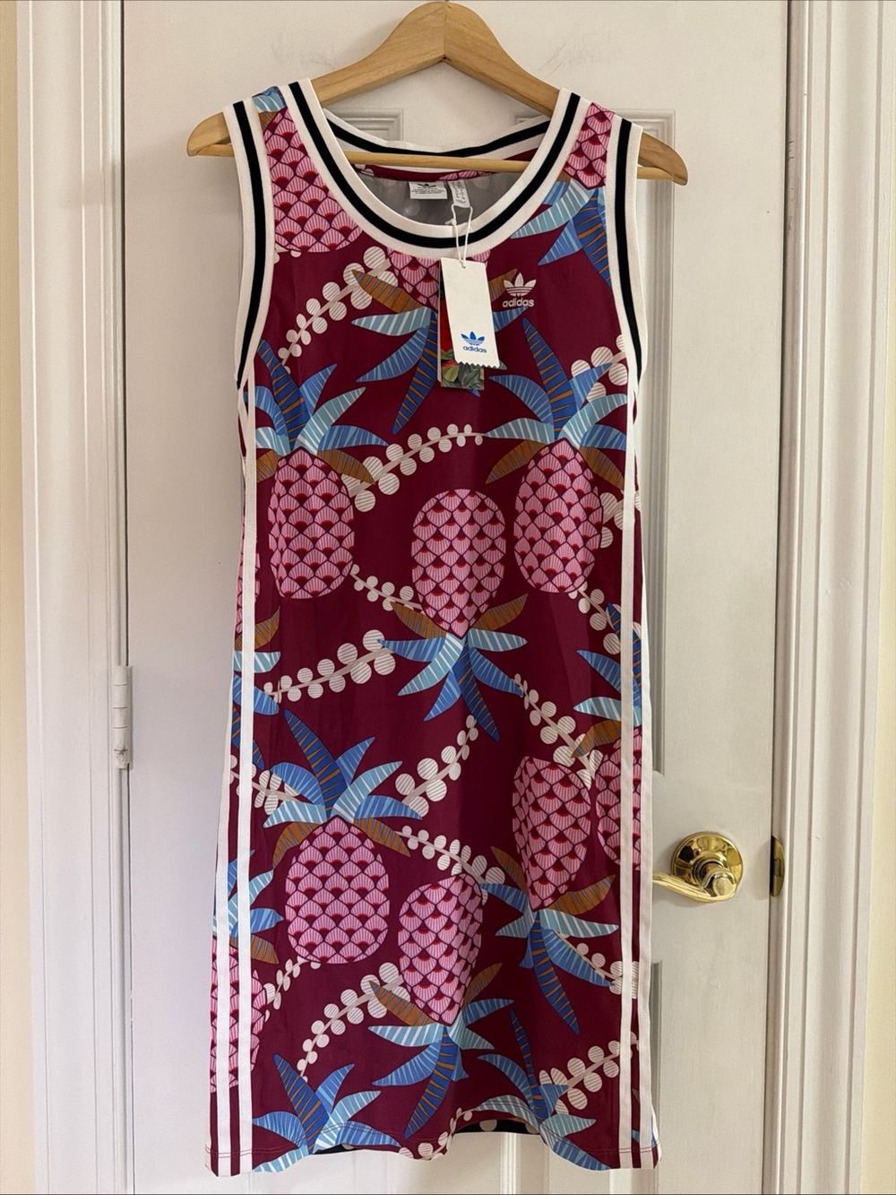 Adidas x Farm Rio PINEAPPLE PRINT POLKA DOT DRESS XS CW4726 NEW NWT